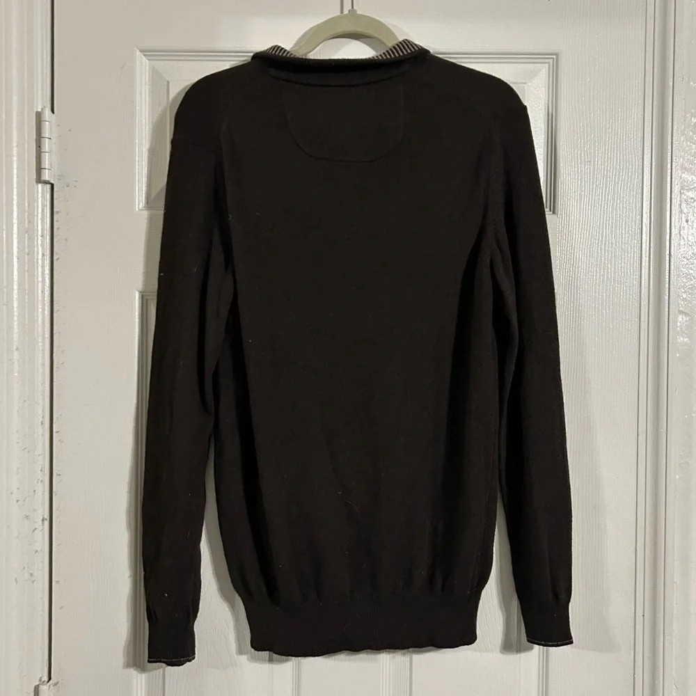 Jos. A. Bank Dark Brown Italian Quarter Zip-Up Sweater